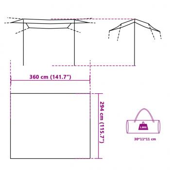 Tarp Grau und Orange 360x294 cm Wasserdicht