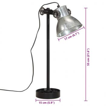 Schreibtischlampe 25 W Vintage-Silber 15x15x55 cm E27