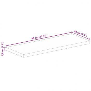 Tischplatte 80x20x3,8 cm Rechteckig Altholz Massiv