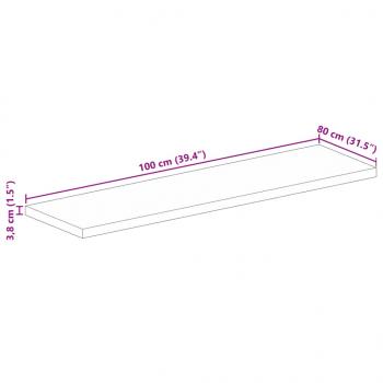 Tischplatte 100x80x3,8 cm Rechteckig Altholz Massiv