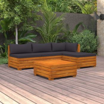 ARDEBO.de - 5-tlg. Garten-Lounge-Set mit Kissen Massivholz Akazie