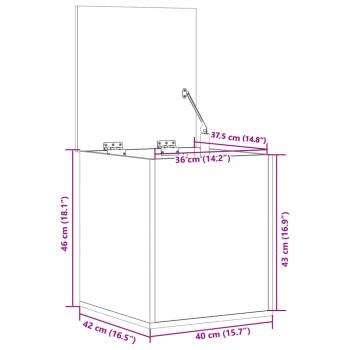 Truhe Betongrau 40x42x46 cm Holzwerkstoff