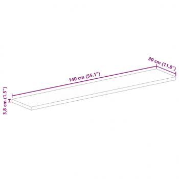 Tischplatte 140x30x3,8 cm Rechteckig Altholz Massiv