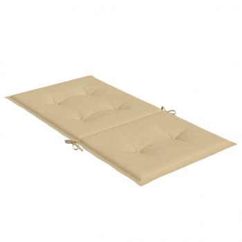 Niedriglehner-Auflagen 6 Stk. Melange Beige 100x50x4 cm Stoff