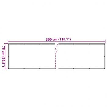 Garten-Sichtschutz Leistenstein-Optik Grau 300x75 cm PVC