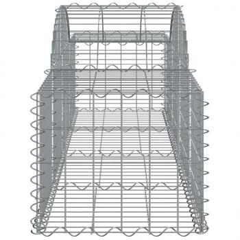 Gabionen mit Hochbogen 18 Stk. 200x50x40/60 cm Verzinktes Eisen