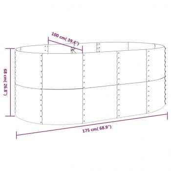 Hochbeet Pulverbeschichteter Stahl 175x100x68 cm Grau