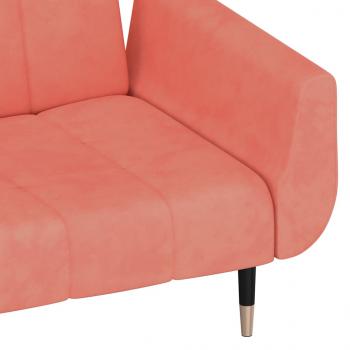 Schlafsofa 2-Sitzer mit 2 Kissen Rosa Samt