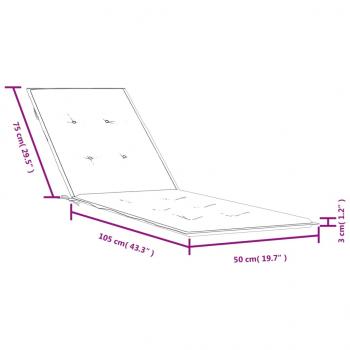 Liegestuhl-Auflage Melange Dunkelgrau (75+105)x50x3 cm Stoff