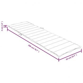 Sonnenliegen-Auflage Melange Taupe 200x50x4 cm Stoff