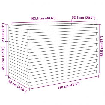 Pflanzkübel Wachsbraun 110x60x68,5 cm Massivholz Kiefer