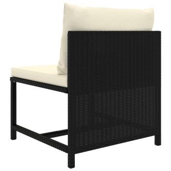 10-tlg. Garten-Lounge-Set mit Kissen Poly Rattan Schwarz