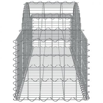 Gabionen mit Hochbogen 15 Stk. 200x50x40/60 cm Verzinktes Eisen