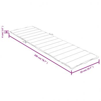 Sonnenliegen-Auflage Melange Dunkelgrau 200x50x4 cm Stoff