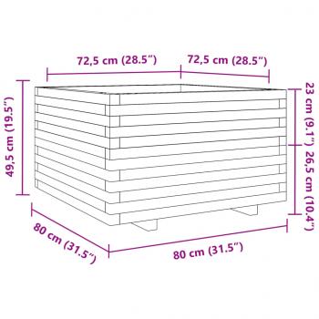 Pflanzkübel 80x80x49,5 cm Massivholz Kiefer