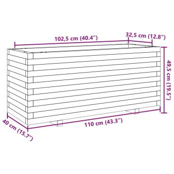 Pflanzkübel Weiß 110x40x49,5 cm Massivholz Kiefer