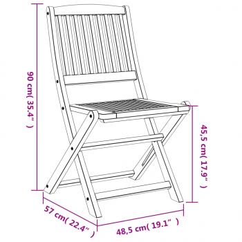 Gartenstühle 2 Stk. Klappbar 57x48,5x90 cm Massivholz Akazie