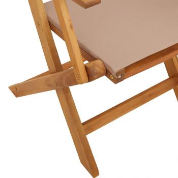 3-tlg. Bistro-Set Taupe Stoff und Massivholz