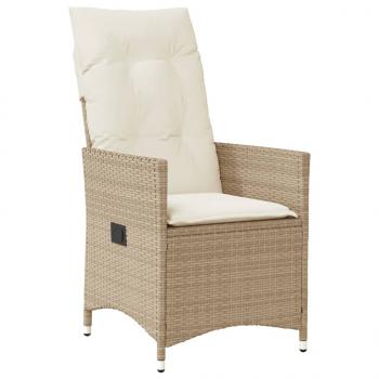 3-tlg. Bistro-Set mit Kissen Beige Poly Rattan