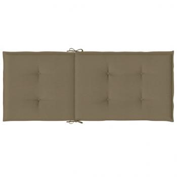 Hochlehner-Auflagen 4 Stk. Melange Taupe 120x50x4 cm Stoff