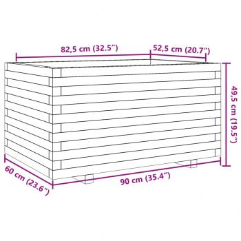 Pflanzkübel Wachsbraun 90x60x49,5 cm Massivholz Kiefer