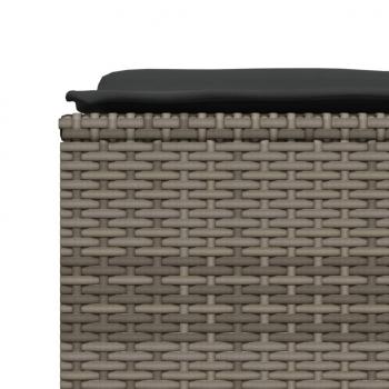 5-tlg. Garten-Sofagarnitur mit Kissen Grau Poly Rattan