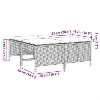 5-tlg. Garten-Sofagarnitur mit Kissen Hellgrau Poly Rattan