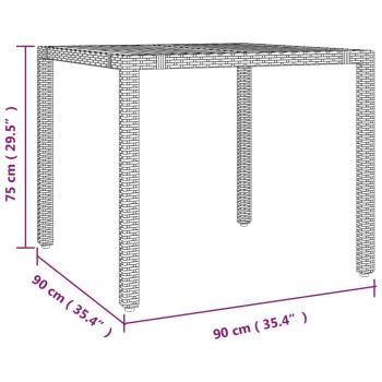 5-tlg. Garten-Essgruppe mit Kissen Grau Poly Rattan