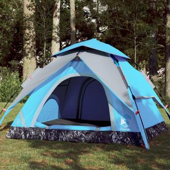 ARDEBO.de - Kuppel-Campingzelt 3 Personen Blau Quick Release