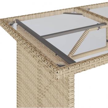 6-tlg. Garten-Sofagarnitur mit Kissen Beige Poly Rattan