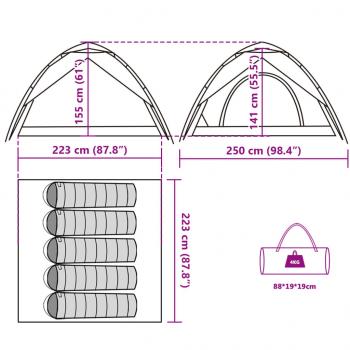 Kuppel-Campingzelt 5 Personen Grün Quick Release