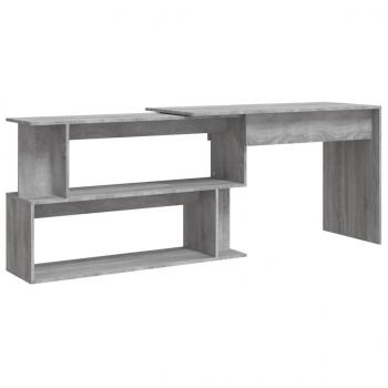 Eckschreibtisch Grau Sonoma 200x50x76 cm Holzwerkstoff