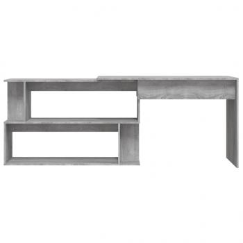 Eckschreibtisch Grau Sonoma 200x50x76 cm Holzwerkstoff