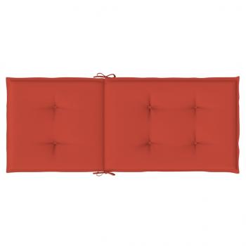 Hochlehner-Auflagen 4 Stk. Melange Rot 120x50x4 cm Stoff