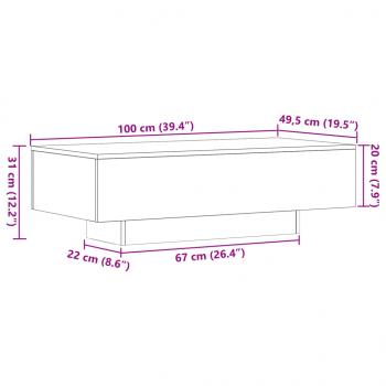 Couchtisch Sonoma-Eiche 100x49,5x31 cm Holzwerkstoff