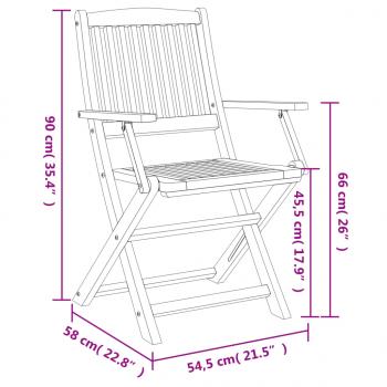 Gartenstühle 8 Stk. Klappbar 54,5x58x90 cm Massivholz Akazie