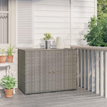 ARDEBO.de - Gartenschrank Grau 100x55,5x80 cm Poly Rattan