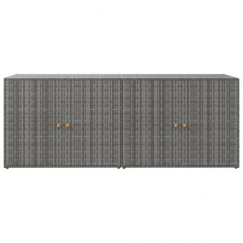 Gartenschrank Grau 198x55,5x80 cm Poly Rattan