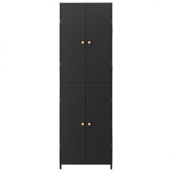 Gartenschrank Schwarz 59x40x180 cm Poly Rattan