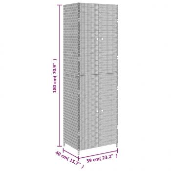 Gartenschrank Schwarz 59x40x180 cm Poly Rattan