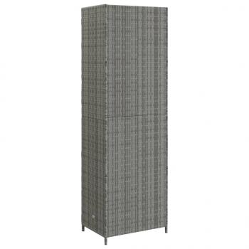 Gartenschrank Grau 59x40x180 cm Poly Rattan