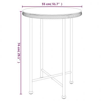 3-tlg. Garten-Essgruppe Schwarz Poly Rattan