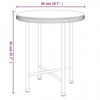 Esstisch Schwarz Ø50 cm Hartglas und Stahl