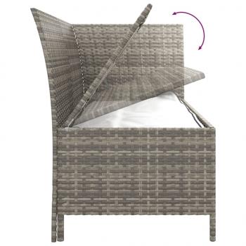 3-tlg. Garten-Lounge-Set mit Kissen Grau Poly Rattan