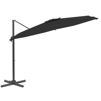 Ampelschirm mit Aluminium-Mast Schwarz 300x300 cm