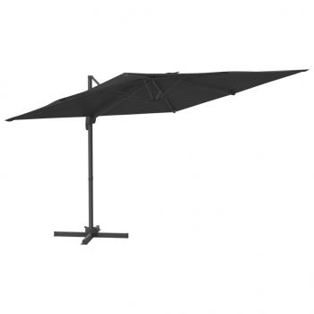 Ampelschirm mit Aluminium-Mast Schwarz 400x300 cm