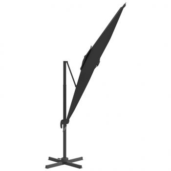 Ampelschirm mit Aluminium-Mast Schwarz 400x300 cm