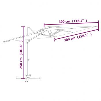 Ampelschirm mit Doppeldach Terrakotta 300x300 cm