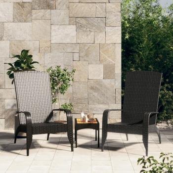 ARDEBO.de - Adirondack-Gartenstuhl Schwarz Poly Rattan