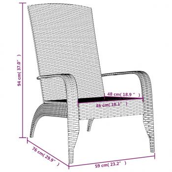 Adirondack-Gartenstuhl Schwarz Poly Rattan